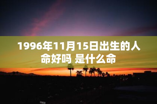 1996年11月15日出生的人命好吗 是什么命