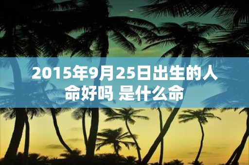 2015年9月25日出生的人命好吗 是什么命