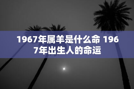 1967年属羊是什么命 1967年出生人的命运