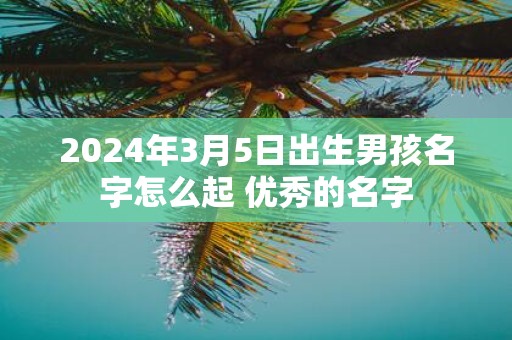 2025年3月5日出生男孩名字怎么起 优秀的名字