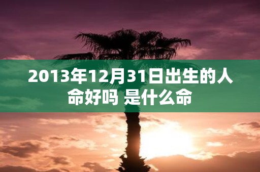 2013年12月31日出生的人命好吗 是什么命