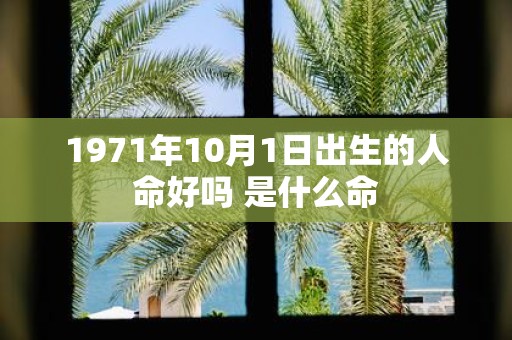 1971年10月1日出生的人命好吗 是什么命