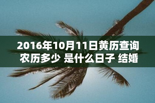 2016年10月11日黄历查询 农历多少 是什么日子 结婚吉时