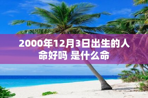 2000年12月3日出生的人命好吗 是什么命