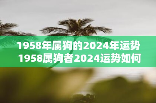 1958年属狗的2025年运势 1958属狗者2025运势如何