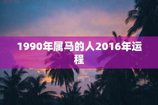 1990年属马的人2016年运程