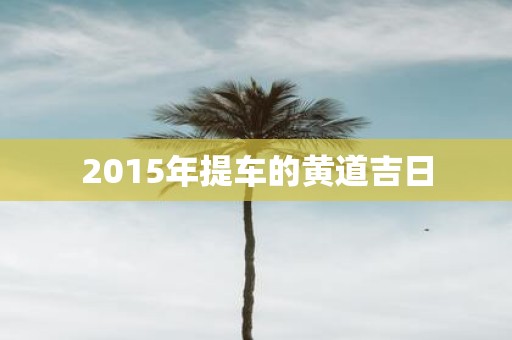2015年提车的黄道吉日