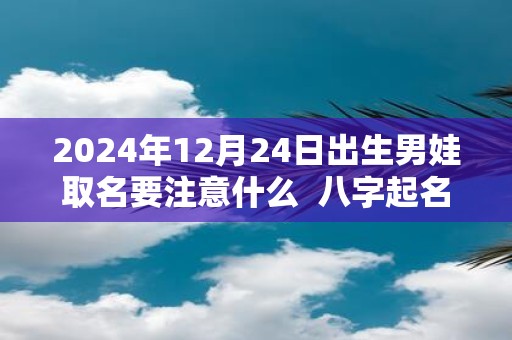 2025年12月24日出生男娃取名要注意什么 八字起名