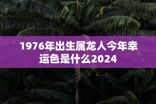1976年出生属龙人今年幸运色是什么2025