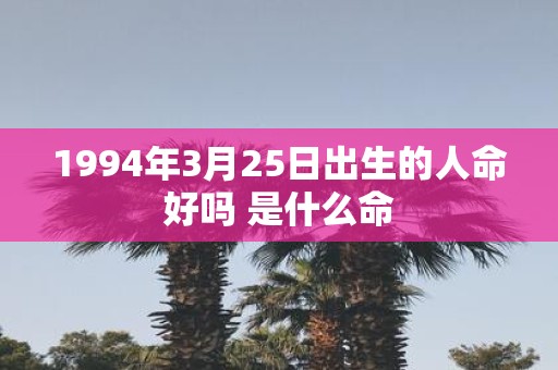 1994年3月25日出生的人命好吗 是什么命