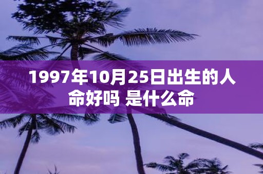 1997年10月25日出生的人命好吗 是什么命