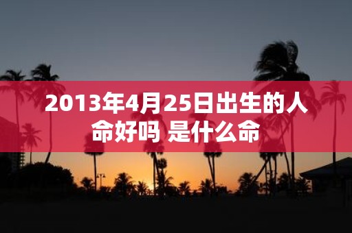 2013年4月25日出生的人命好吗 是什么命