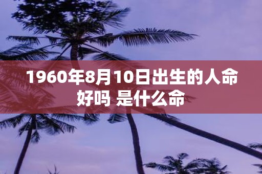 1960年8月10日出生的人命好吗 是什么命