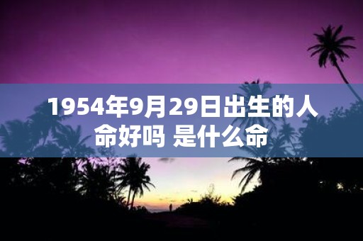 1954年9月29日出生的人命好吗 是什么命
