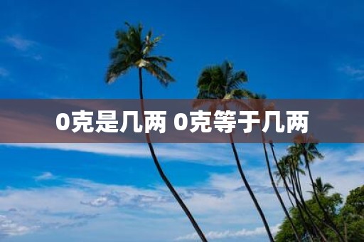 0克是几两 0克等于几两
