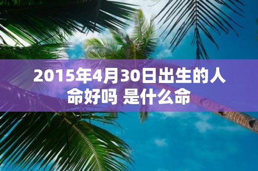 2015年4月30日出生的人命好吗 是什么命