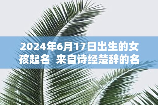 2025年6月17日出生的女孩起名 来自诗经楚辞的名字