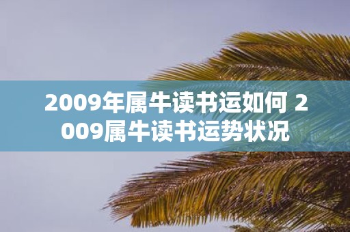2009年属牛读书运如何 2009属牛读书运势状况