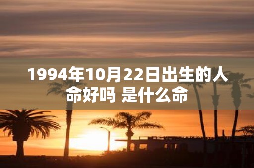 1994年10月22日出生的人命好吗 是什么命