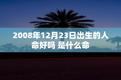 2008年12月23日出生的人命好吗 是什么命