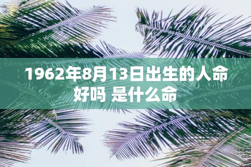 1962年8月13日出生的人命好吗 是什么命