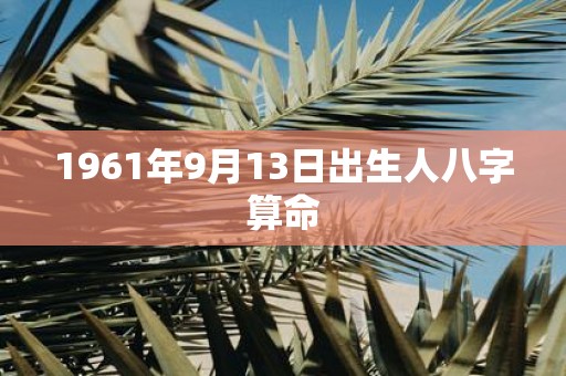 1961年9月13日出生人八字算命