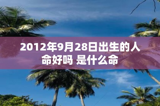 2012年9月28日出生的人命好吗 是什么命