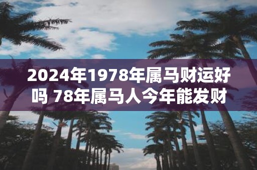 2025年1978年属马财运好吗 78年属马人今年能发财吗
