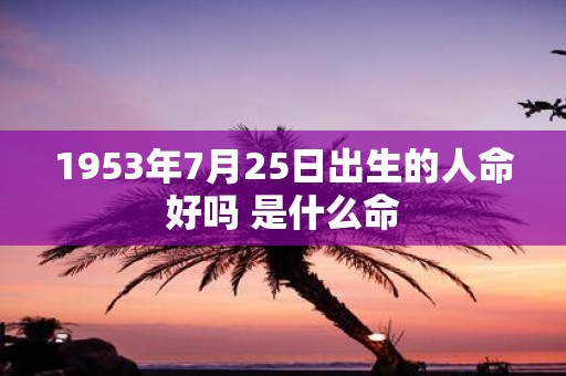 1953年7月25日出生的人命好吗 是什么命