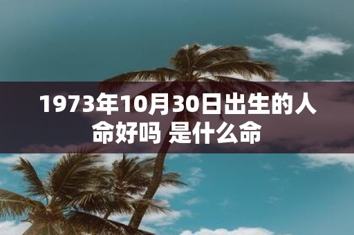 1973年10月30日出生的人命好吗 是什么命