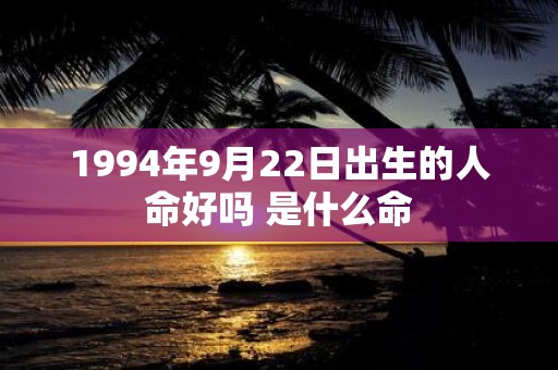 1994年9月22日出生的人命好吗 是什么命