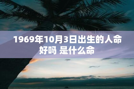 1969年10月3日出生的人命好吗 是什么命