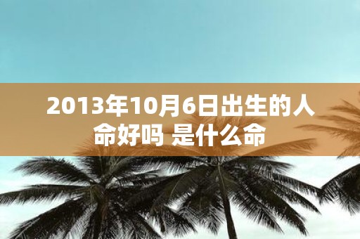 2013年10月6日出生的人命好吗 是什么命