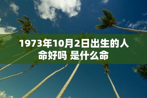 1973年10月2日出生的人命好吗 是什么命