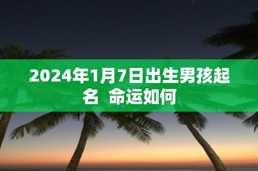 2025年1月7日出生男孩起名 命运如何