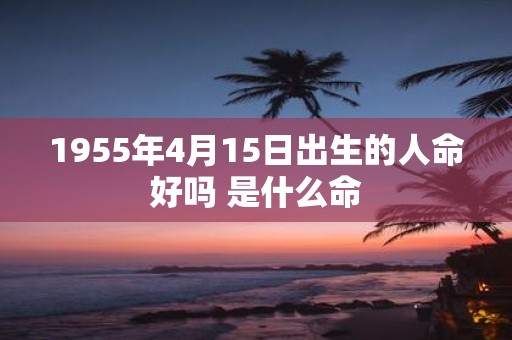 1955年4月15日出生的人命好吗 是什么命
