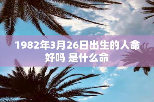 1982年3月26日出生的人命好吗 是什么命