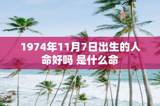 1974年11月7日出生的人命好吗 是什么命
