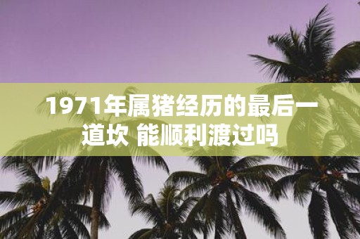 1971年属猪经历的最后一道坎 能顺利渡过吗
