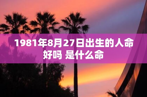 1981年8月27日出生的人命好吗 是什么命