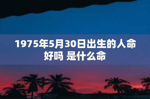1975年5月30日出生的人命好吗 是什么命