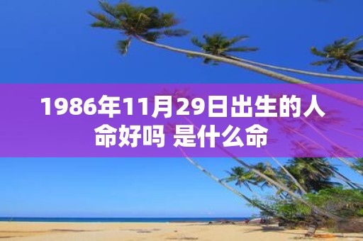 1986年11月29日出生的人命好吗 是什么命