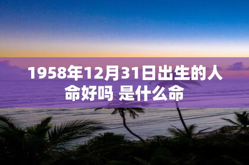 1958年12月31日出生的人命好吗 是什么命