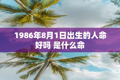 1986年8月1日出生的人命好吗 是什么命