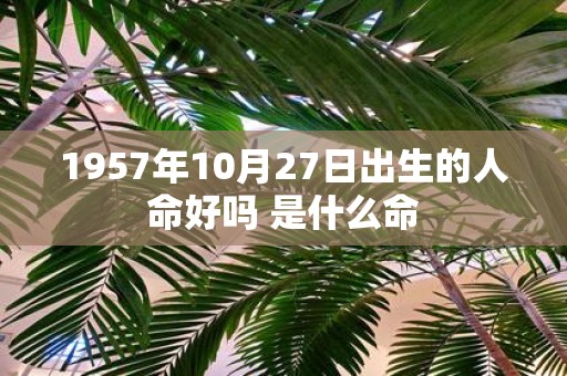 1957年10月27日出生的人命好吗 是什么命