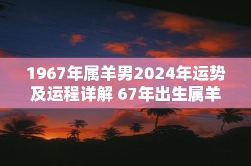 1967年属羊男2025年运势及运程详解 67年出生属羊人2025全年每月运势男性