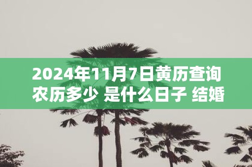 2025年11月7日黄历查询 农历多少 是什么日子 结婚吉时
