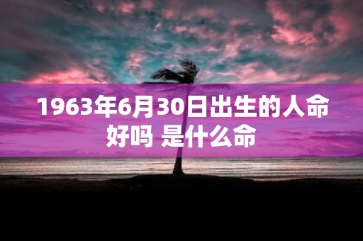 1963年6月30日出生的人命好吗 是什么命