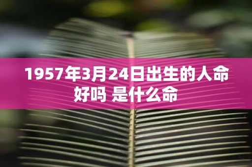 1957年3月24日出生的人命好吗 是什么命