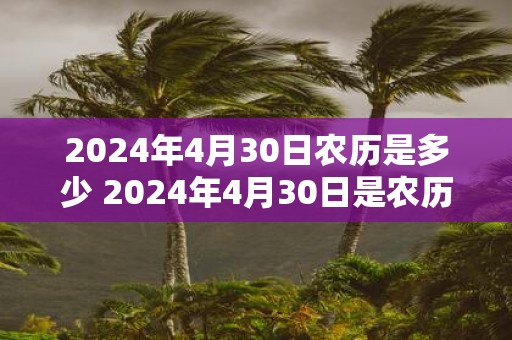 2025年4月30日农历是多少 2025年4月30日是农历几月几日